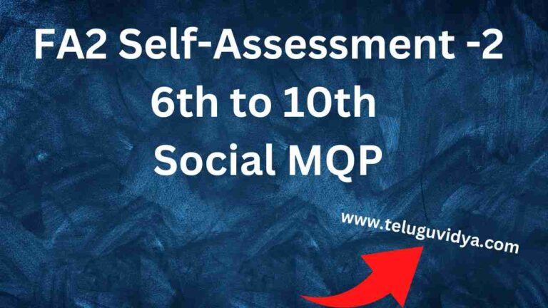 FA2 Self-Assessment -2 6th to 10th Social MQP