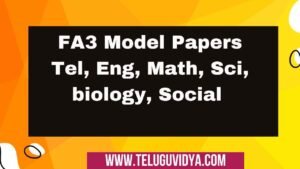 AP FA3 Primary Classes Model Papers Telugu, English, Math, EVS | Set-1
