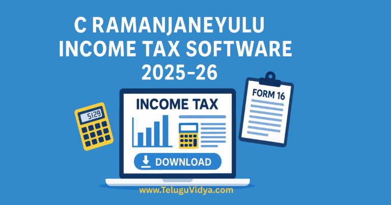C Ramanjaneyulu Income Tax Software 2025-26 Download IT Calculator & Form Tool